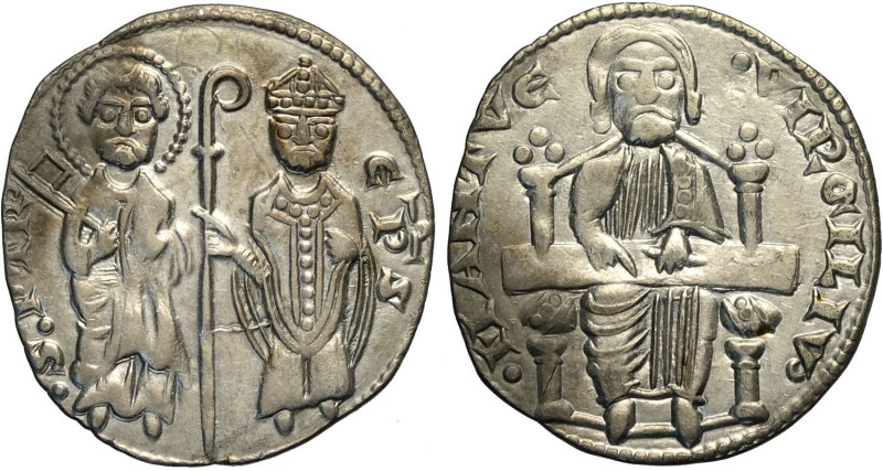 Mantova, Anonime Vescovili (1257-1328), Grosso, RRRR MIR-365 Ag 19,5 mm 2,14 g, ...