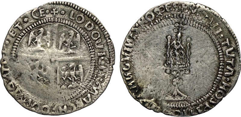 Mantova, Ludovico III Gonzaga (1445-1478), Mezzo Grosso, Rara MIR-395 Ag 21 mm 1...