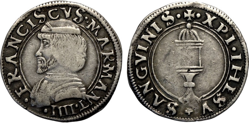 Mantova, Francesco II Gonzaga (1484-1519), Mezzo Testone, RR MIR-419 Ag 24,5 mm ...