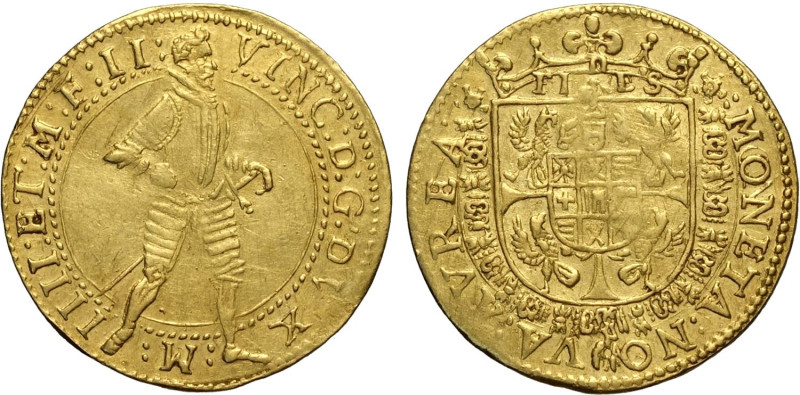 Mantova, Vincenzo I Gonzaga (1587-1612), Zecchino, RR MIR-536 Au 22 mm 3,42 g, i...