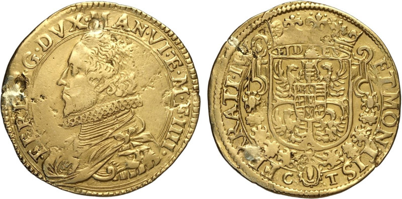 Mantova, Ferdinando Gonzaga (1612-1626), Doppia, RRR MIR-584 Au 27 mm 6,36 g, fo...