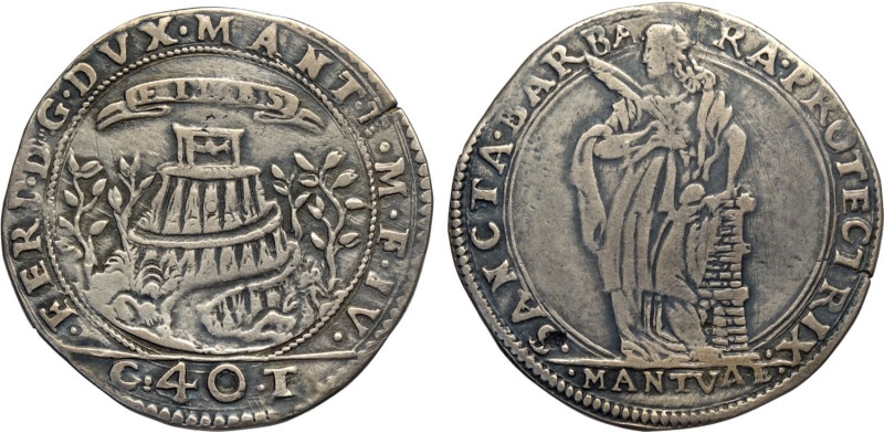 Mantova, Ferdinando Gonzaga (1612-1626), Quarto di Ducatone, RR MIR-605 Ag 31,5 ...