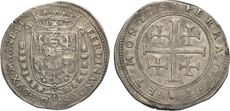 Casale, Ferdinando Gonzaga (1612-1626), Mezzo Tallero, RRR MIR-327 Ag 32,5 mm 11...