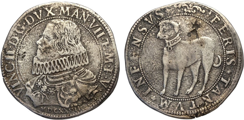 Mantova, Vincenzo II Gonzaga (1627), Mezzo Ducatone, RRR MIR-626 Ag 37 mm 15,88 ...