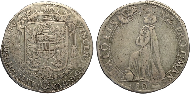 Mantova, Vincenzo II Gonzaga (1627), Mezzo Ducatone, RR MIR-627 Ag 37 mm 14,99 g...