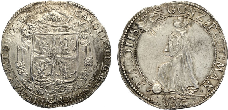 Mantova, Carlo I Gonzaga/Nevers (1627-1637), Mezzo Ducatone, Rara MIR-647/1 Ag 3...