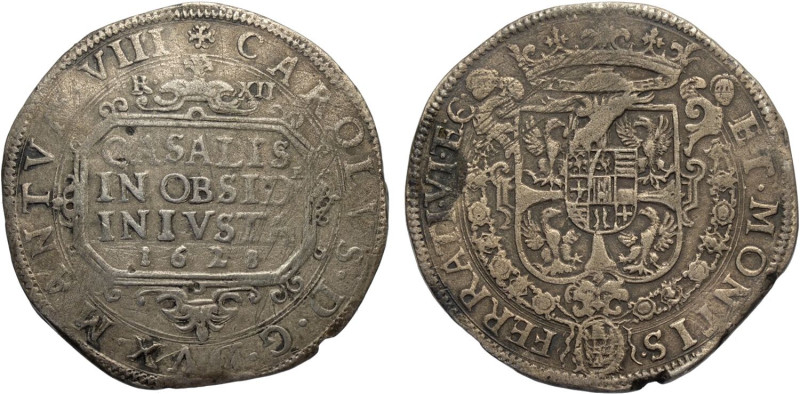 Casale, Carlo I Gonzaga/Nevers (1627-1637), Ducatone ossiodionale 1628, RRR MIR-...