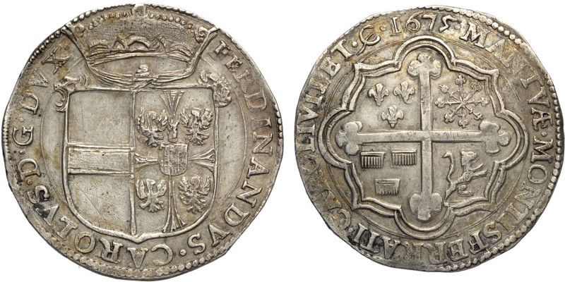 Mantova, Ferdinando Carlo Gonzaga/Nevers (1669-1707), Scudo 1675, Rara MIR-729 A...