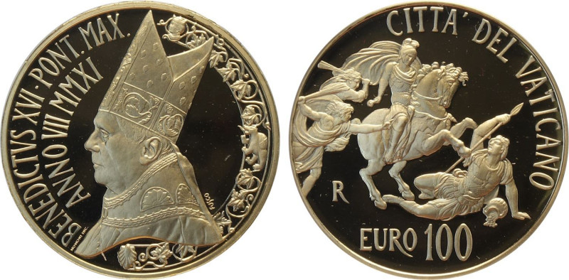 Città del Vaticano, Benedetto XVI (2005-2013), 100 Euro 2011, Tiratura: 1100, Au...