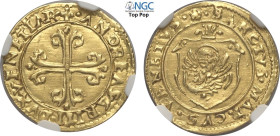 Venezia, Andrea Gritti (1523-1538) Mezzo Scudo d'oro, Rara Au 18 mm 1,70 g, di alta qualità per questo nominale, in Slab NGC MS64 Top Pop! (cert. 2789...