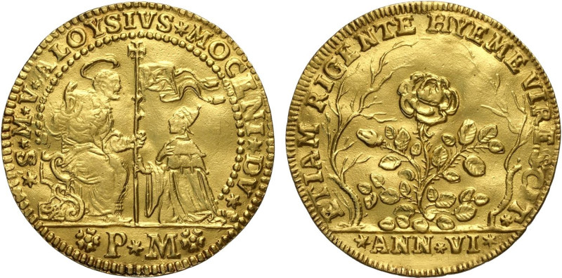 Venezia, Alvise II Mocenigo (1700-1709), Osella da 4 Zecchini 1705-VI, RRRR Au 3...