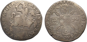 Savoia, Carlo Emanuele I (1580-1630), Tallero 1581-T, RRR MIR-596c Ag 41,5 mm 27,52 g, MB