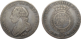 Savoia, Vittorio Amedeo III (1773-1796), Scudo da 6 Lire 1773, RRR Ag 44 mm 34,65 g, BB