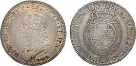 Savoia, Vittorio Amedeo III (1773-1796), Mezzo Scudo da 3 Lire 1792, Rara Ag 38 mm 17,56 g, BB-SPL