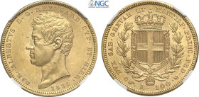 Savoia, Carlo Alberto (1831-1849), 100 Lire 1835 Torino, Au 34 mm 32,25 g, in Slab NGC MS61
