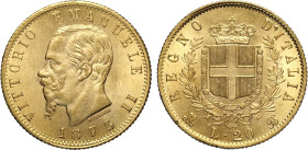 Regno d'Italia, Vittorio Emanuele II (1861-1878), 20 Lire 1873 Milano, Au 21 mm 6,45 g, di gran freschezza e conservazione, q.FDC-FDC