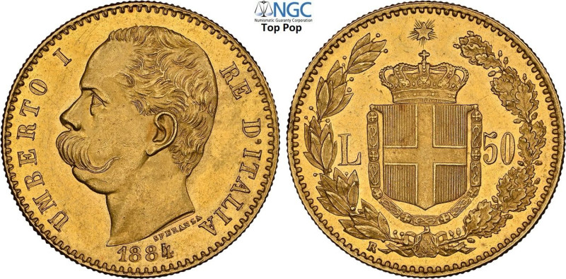 Regno d'Italia, Umberto I (1878-1900), 50 Lire 1884, tiratura di 2532 esemplari,...