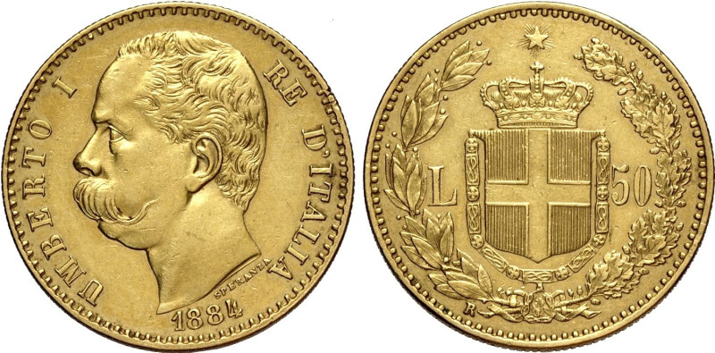 Regno d'Italia, Umberto I (1878-1900), 50 Lire 1884, tiratura di 2532 esemplari,...