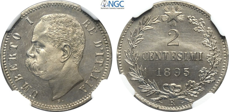 Regno d'Italia, Umberto I (1878-1900), 2 Centesimi 1895 Prova, RRRRR Sim-23/1 Mo...