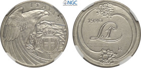 Regno d'Italia, Vittorio Emanuele III (1900-1943), Lira 1920 Prova, RRR Pag-263 Ni 26,5 mm 8 g, in Slab NGC MS62 (cert. 6647292019 second best grade)