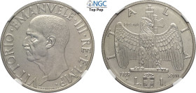 Regno d'Italia, Vittorio Emanuele III (1900-1943), Lira 1939 Prova, RRRR Pag-271 Ac 26,7 mm 8 g, in Slab NGC MS65 Top Pop! (cert. 6647356014)