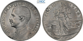Regno d'Italia, Vittorio Emanuele III (1900-1943), 10 Centesimi 1908 Prova in Alluminio, RRRR Pag-324 Sim-213/1, Al 30 mm 3,20 g. Per questo progetto ...