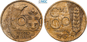 Regno d'Italia, Vittorio Emanuele III (1900-1943), 10 Centesimi 1915 Prova, RRRR Pag-337 Cu-Ni 20,3 mm 3,99 g, esperimento di ristampa effettuato nel ...