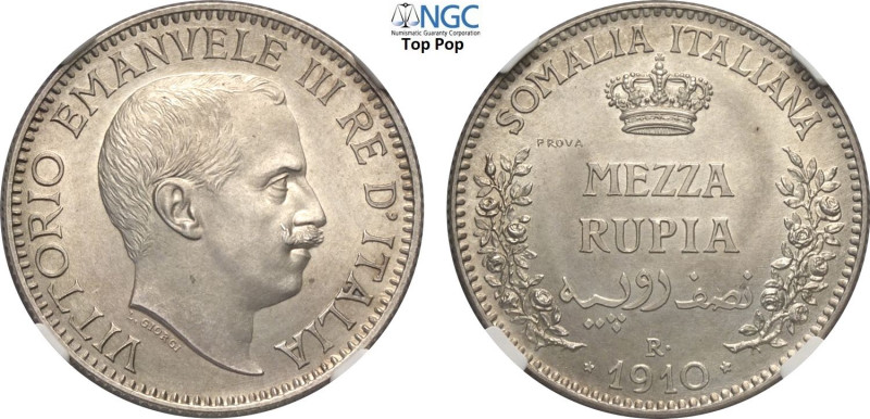 Regno d'Italia, Vittorio Emanuele III Colonia Somalia (1909-1925), Mezza Rupia 1...