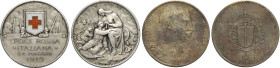 Regno d'Italia, Vittorio Emanuele III (1900-1943), Lotto di 2 monete: 10 Centesimi 1903 Progetto (BB), 2 Lire 1915 Croce Rossa (segnetti di smontaggio...