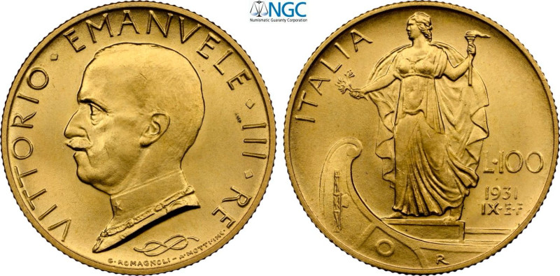 Regno d'Italia, Vittorio Emanuele III (1900-1943), 100 Lire 1931-IX, Au 23,5 mm ...