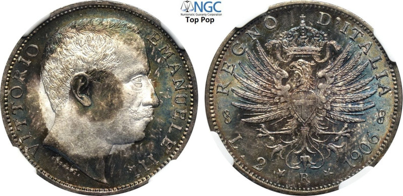 Regno d'Italia, Vittorio Emanuele III (1900-1943), 2 Lire 1906, Ag 27 mm 10 g, d...