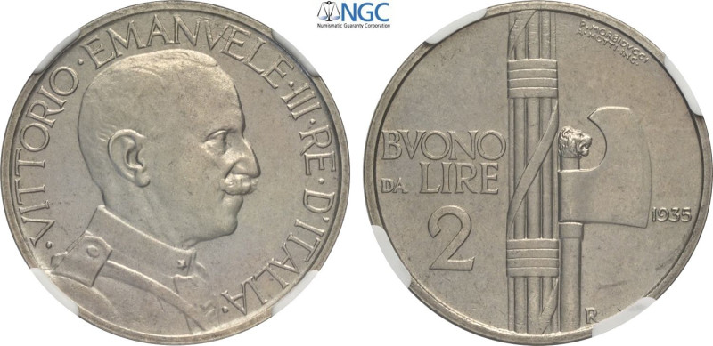 Regno d'Italia, Vittorio Emanuele III (1900-1943), 2 Lire 1935, emissione per nu...