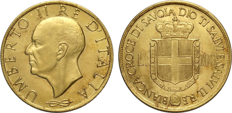 Umberto II (1946), Medaglia in oro da 100 Lire sd, Au 37 mm 31,90 g, q.FDC