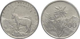 Repubblica Italiana, Monetazione in Lire (1946-2001), Progetto da 200 Lire 1974, contorno liscio, Acciai speciali inox per monete, Ac 25 mm 6,03 g. FD...