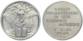 Repubblica Italiana, Monetazione in Lire (1946-2001), Saggio 1946, RR Lupp-PPSJ118 It 27,5 mm 2,91 g, FDC