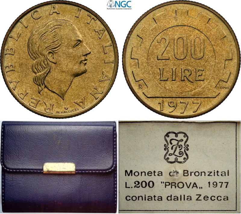 Repubblica Italiana, Monetazione in Lire (1946-2001), 200 Lire 1977 Prova, Rara ...