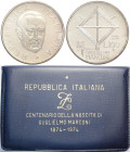 Repubblica Italiana, Monetazione in Lire (1946-2001), 100 Lire 1974 Prova in Argento, RR Ag 27,8 mm 11 g, in box originale con certificato insieme all...