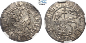 Armenia Cilician, Levon I (1198-1219), Double Tram, Ag 5,23 g, in Slab NGC MS62 Top Pop! (cert. 2152318002)