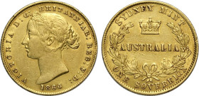 Australia, Victoria (1837-1901), Sovereign 1866-SY, Sydney Mint, Au 22 mm 7,95 g, BB+