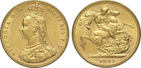 Australia, Victoria (1837-1901), Sovereign 1887-M, Melbourne Mint, Au 22 mm, SPL+