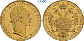 Austria, Franz Joseph I (1848-1916), Ducat 1855-A, Vienna mint, Au 21 mm 3,49 g, in Slab NGC MS62