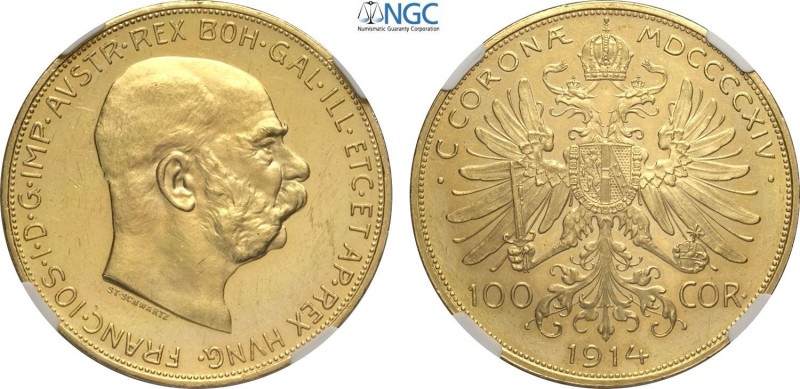 Austria, Franz Joseph I (1848-1916), 100 Corona 1914, mintage: 1195, Au 37 mm 33...