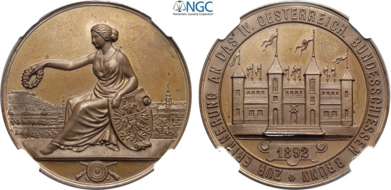 Austria, Franz Joseph I (1848-1916), Bronze Medal 1892 Brunn 4th annual Shooting...