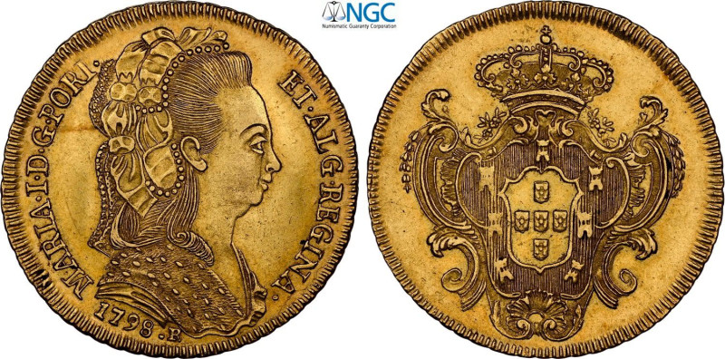 Brazil, Maria I (1786-1816), 6400 Reis 1798-R, Rio de Janeiro mint, Au 32 mm 14,...