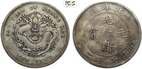 China Chihli, Kuang-hsu (1875-1908), Dollar year 34 (1908), L&M-465 Ag 39 mm, 26,70 g, in Slab PCGS VF-Cleaned