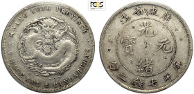 China Kwangtung, Kuang-hsu (1875-1908), Dollar nd (1890-1908), L&M-133B Ag 39 mm, 26,70 g, in Slab PCGS VF-Graffiti