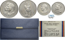 Czechoslovakia, Socialist Republic (1960-1990), Silver Proof Set 1968 (2) "Ducats of Prague", Kremnitz mint. Medal of 10 Ducats "President Dubcek" Ag ...