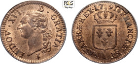 France, Louis XVI (1774-1792), Sol 1791-A, Paris mint, Cu 29 mm 12,23 g, in Slab PCGS MS64 RD Top Pop! (cert. 50115297)