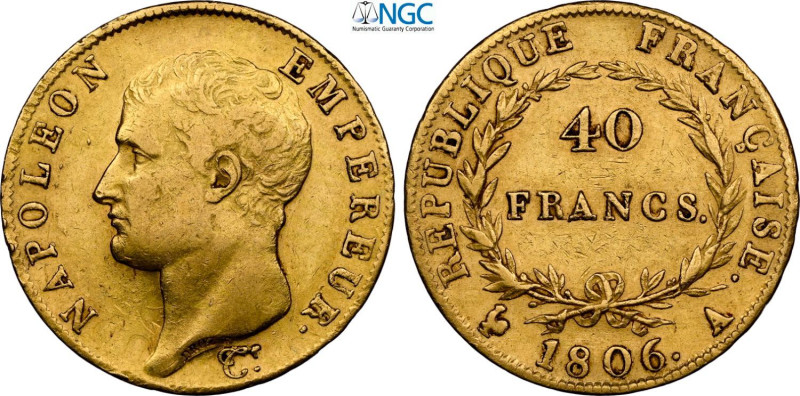 France, Napoleon I (1799-1814), 40 Francs 1806-A, Paris mint, Au 26 mm 12,90 g, ...