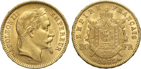 France, Napoleon III (1852-1870), 20 Francs 1862-A, Paris mint, Au 21 mm 6,44 g, SPL+